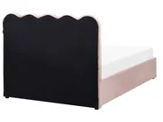 Ottoman Bed NANTERRE Fabric Pastel Pink 120 x 200 cm (EU Small Double)_1084568