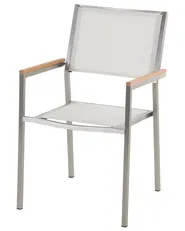 Set of 6 Garden Chairs GROSSETO Stainless Steel White_868114