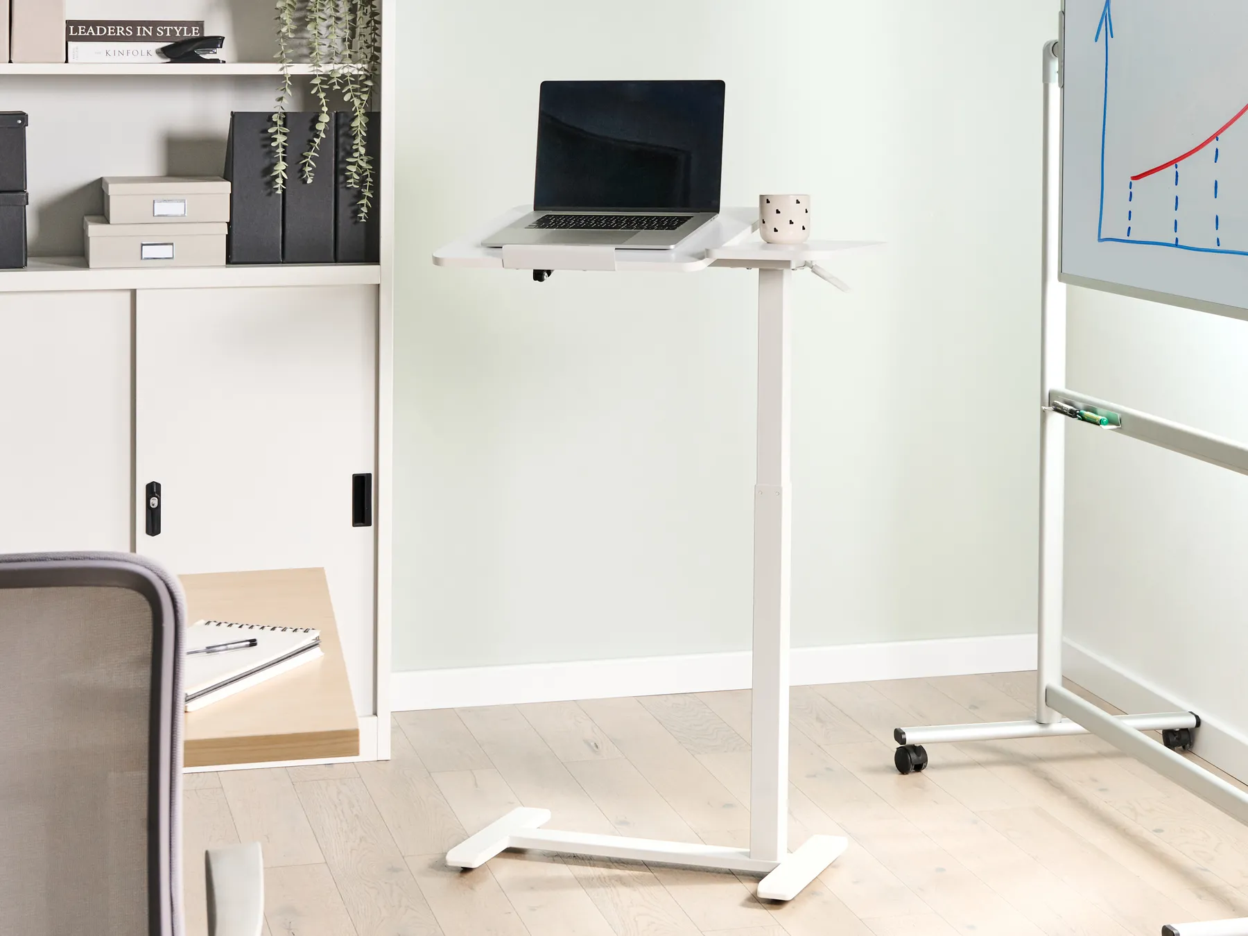 Manuellt justerbart laptopstativ SCHOLA 70 cm 40 cm Vit_1015022