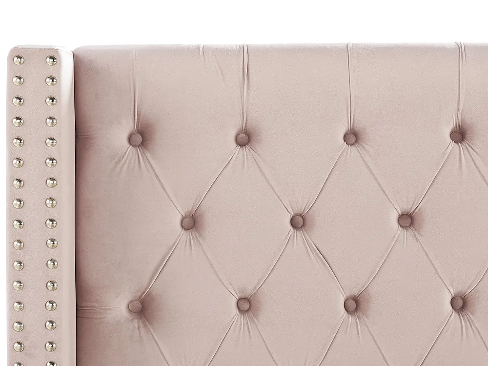 Bed Velvet LUBBON 160 x 200 cm (EU King Size) Pastel Pink_832459