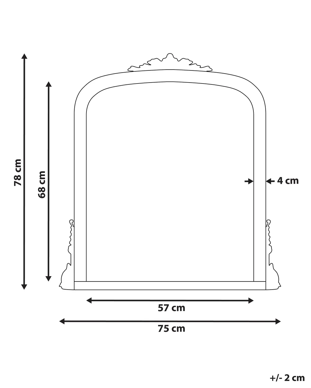 Wall Mirror SUSSEY 75 cm 78 cm Gold_900175