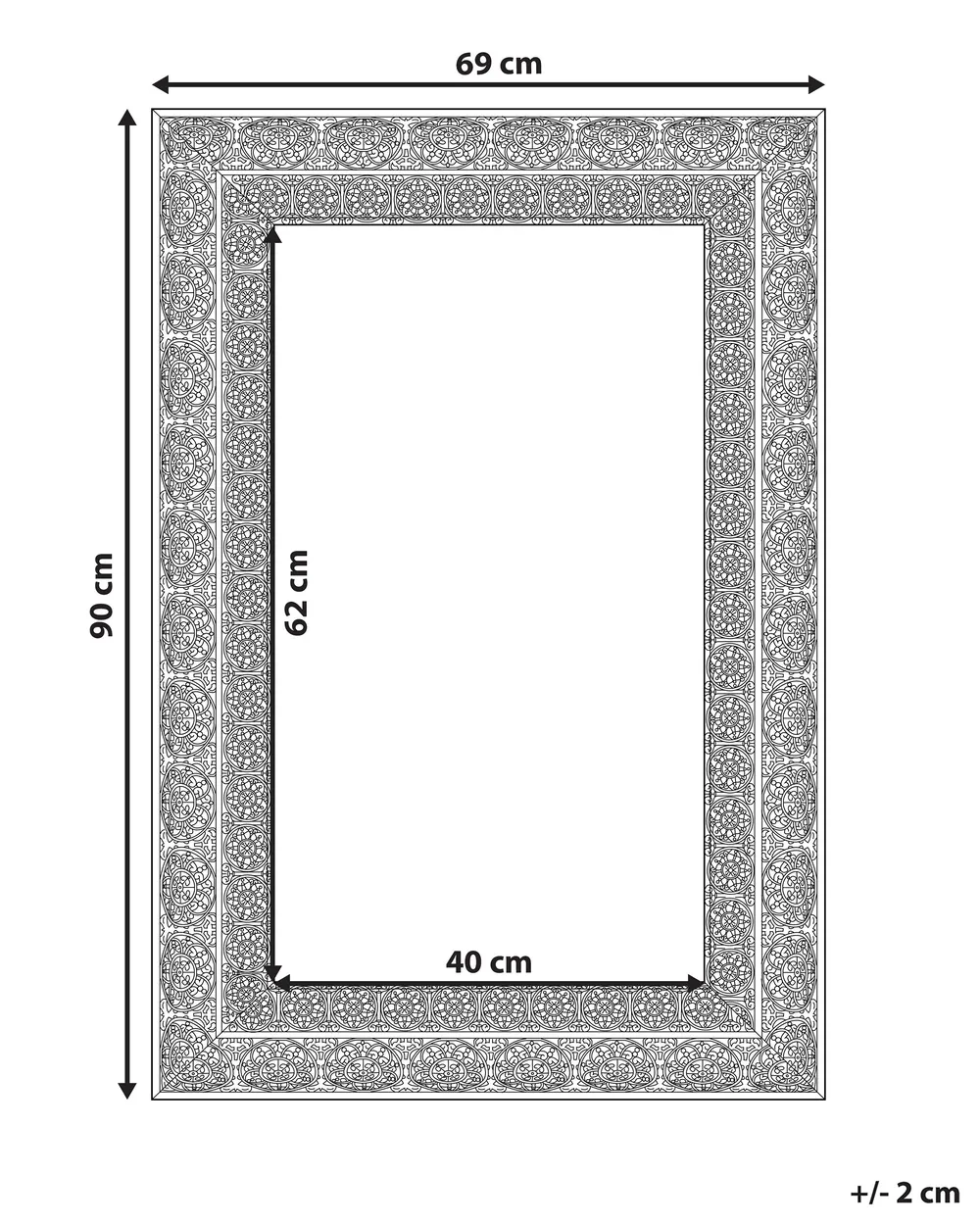 Wall Mirror DEHRADUN 69 cm 90 cm Metal Copper_759722