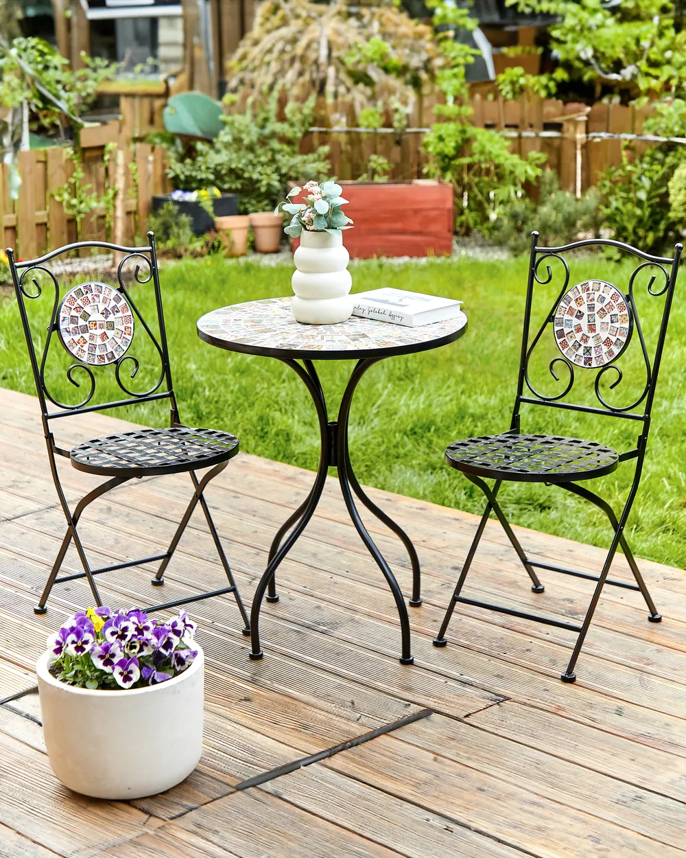 Set of 2 Garden Chairs CASARIO Metal Black