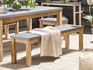 Garden Dining Set with Benches 6 Seater OSTUNI Concrete Grey_804868