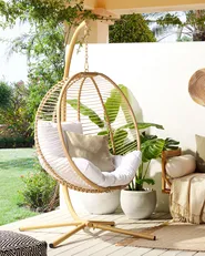 Hanging Chair with Stand ARCO Metal Beige_844244