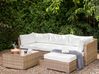 Garden Corner Sofa with Table 4 Seater SANO Modular PE Rattan Natural Left Hand
