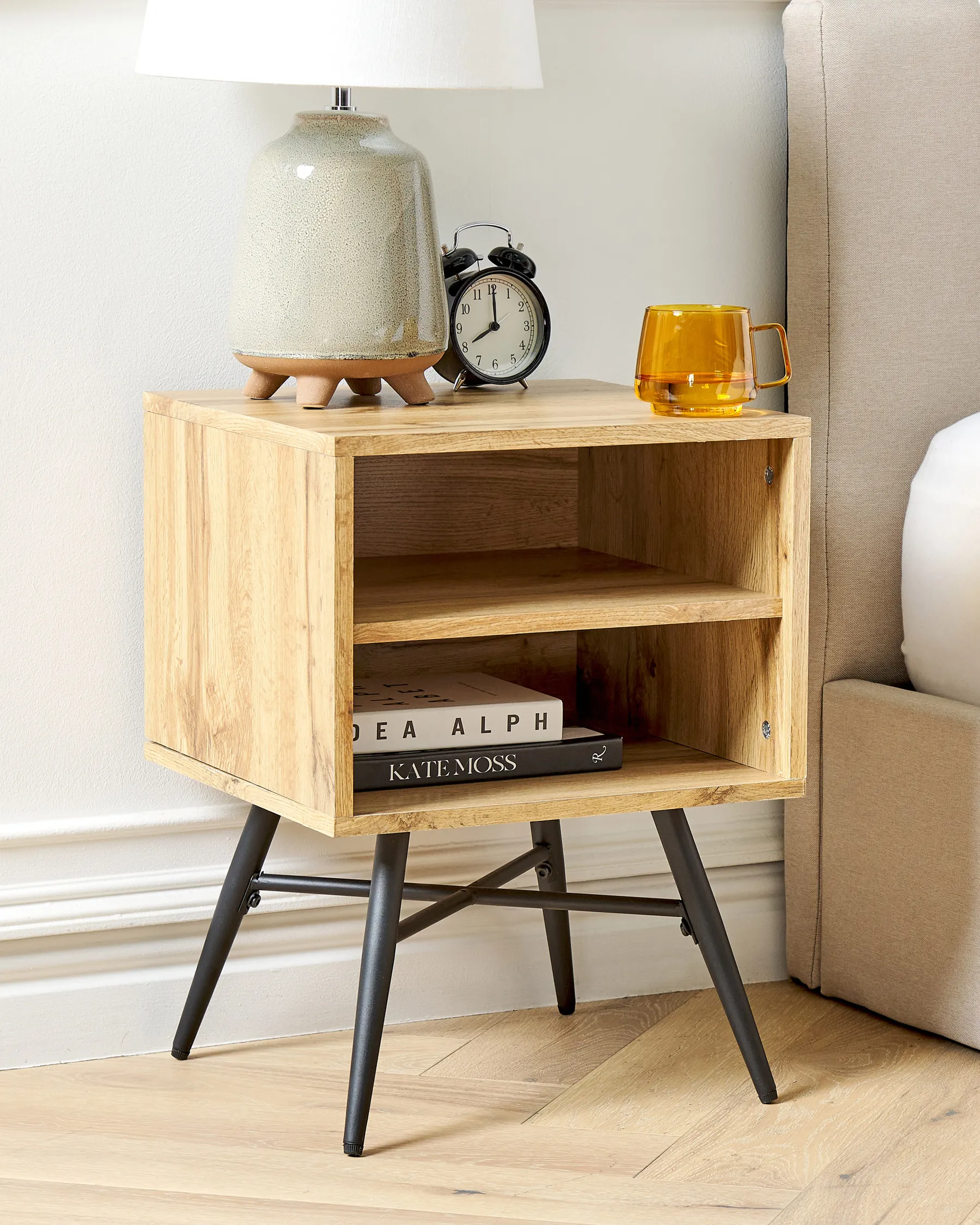 Bedside Table LUBOCK Light Brown_860474