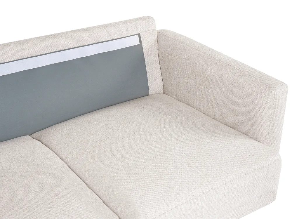 Corner Sofa 4 Seater BREDA Fabric Light Beige Right Hand_1078096