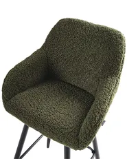 Set of 2 Bar Chairs CASMALIA Boucle Dark Green_956969