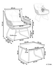 Garden Chair MESTRE with Footstool PE Rattan Light Beige_1022738