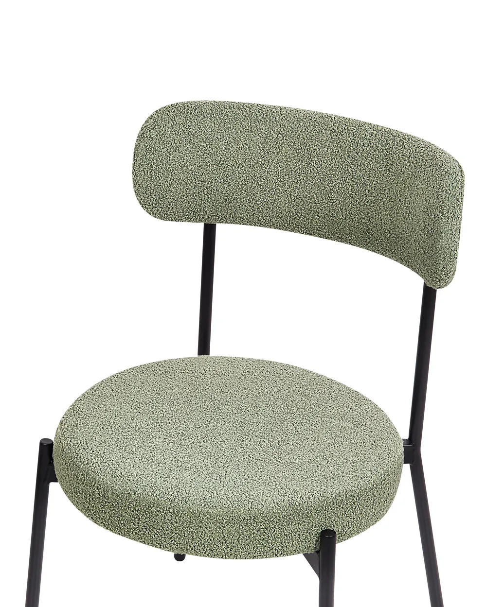 Set of 2 Dining Chairs ALLISON Boucle Light Green_929058