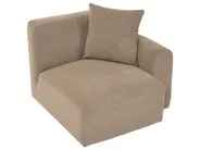 Modular Corner Sofa 3 Seater HEDE Fabric Brown Right Hand_1087390