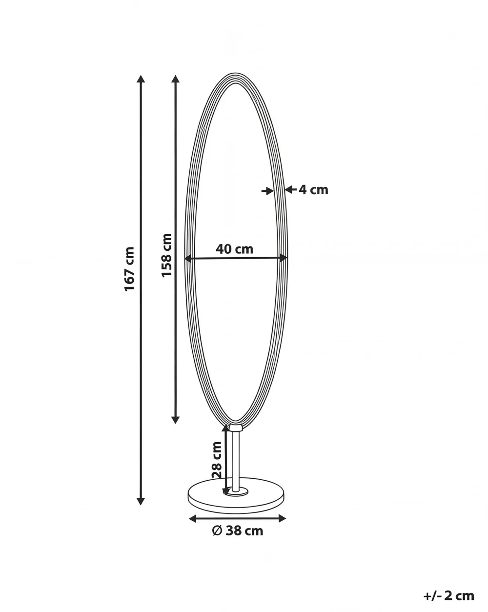 Standing Mirror LOUVIGNY 167 cm Black_1120739