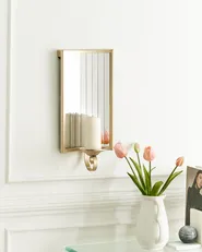 Wall Candle Holder SOBREDA 41 cm Metal Gold_968357