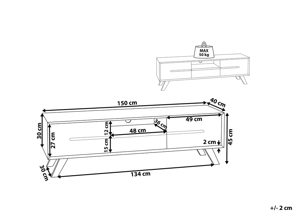 TV Stand FORESTER Brown/ White_816809