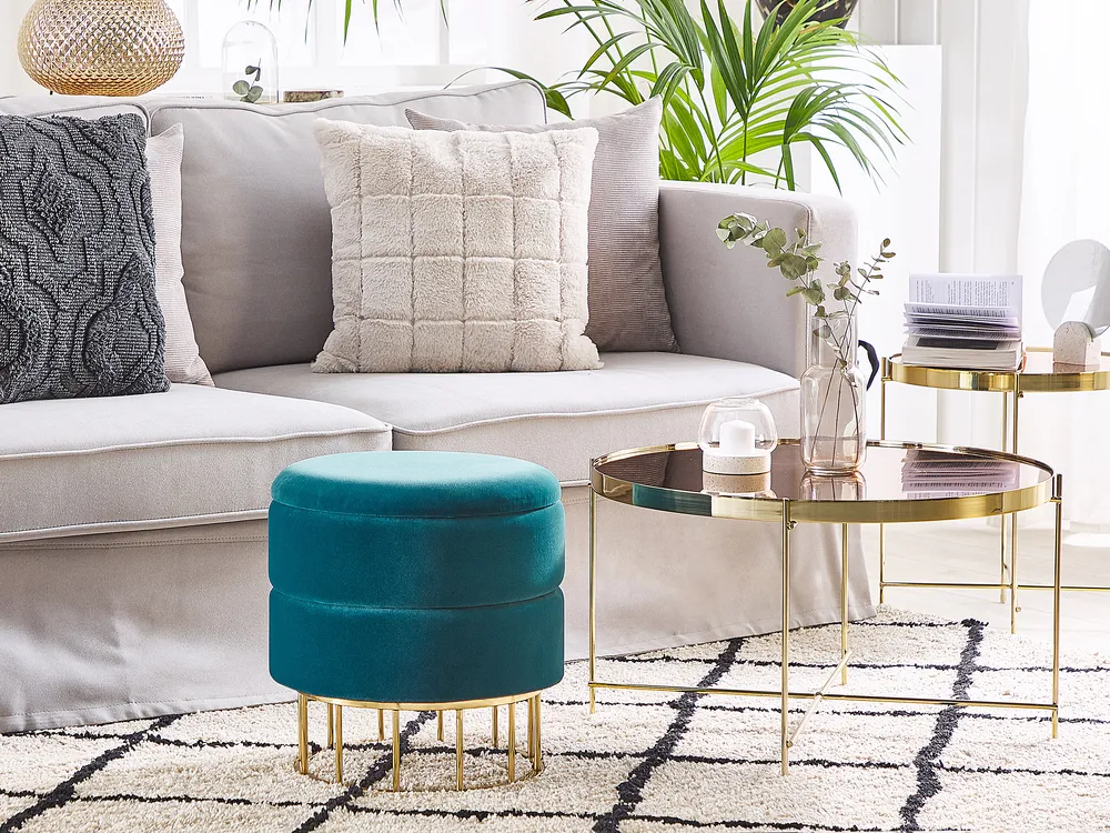 Storage Pouffe ELGIN Velvet Teal