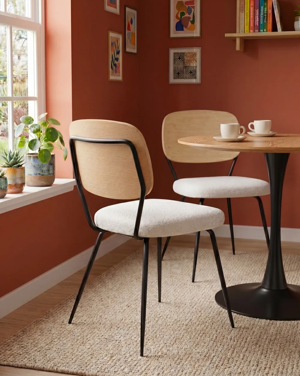 Set of 2 Dining Chairs EILEEN Boucle Off-White