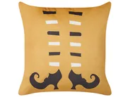 Throw Cushion COVASNA 45 x 45 cm Velvet Orange Abstract Pattern_830225