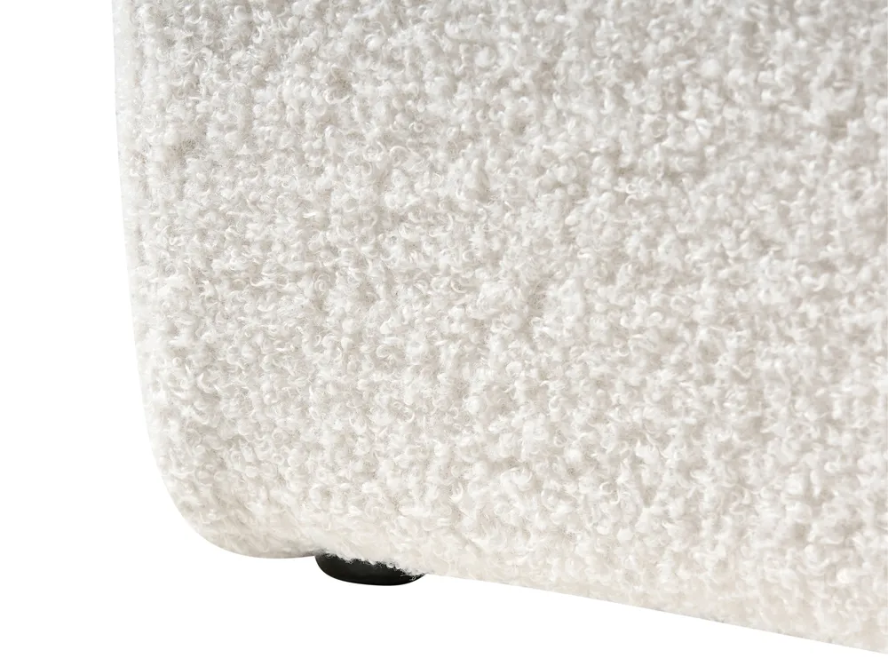 Säng med förvaring utan huvudgavel DINAN Bouclé Off-White 160 x 200 cm_1028960