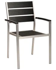 Set med 6 trädgårdsstolar VERNIO Svart/ Silver_862856