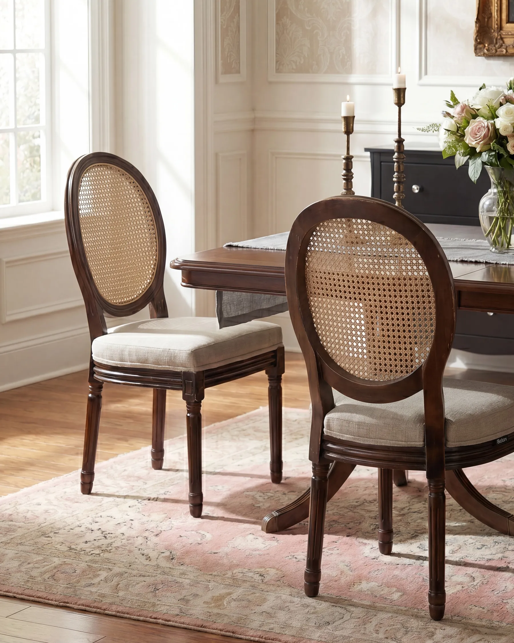 Tuolisetti 2 kpl NIVLOC Puu Tummanruskea/beige_1095723