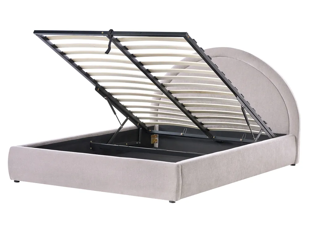 Fabric Ottoman Bed Taupe MOUZON Various Sizes