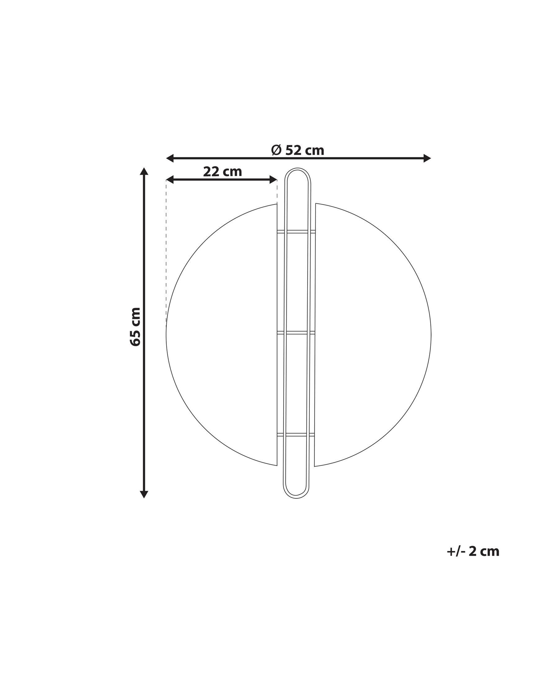 Wall Mirror ATTIN 52 cm 65 cm Gold_812847