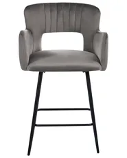 Set med 2 barstolar SANILAC Sammet Ljusgrå_1063711