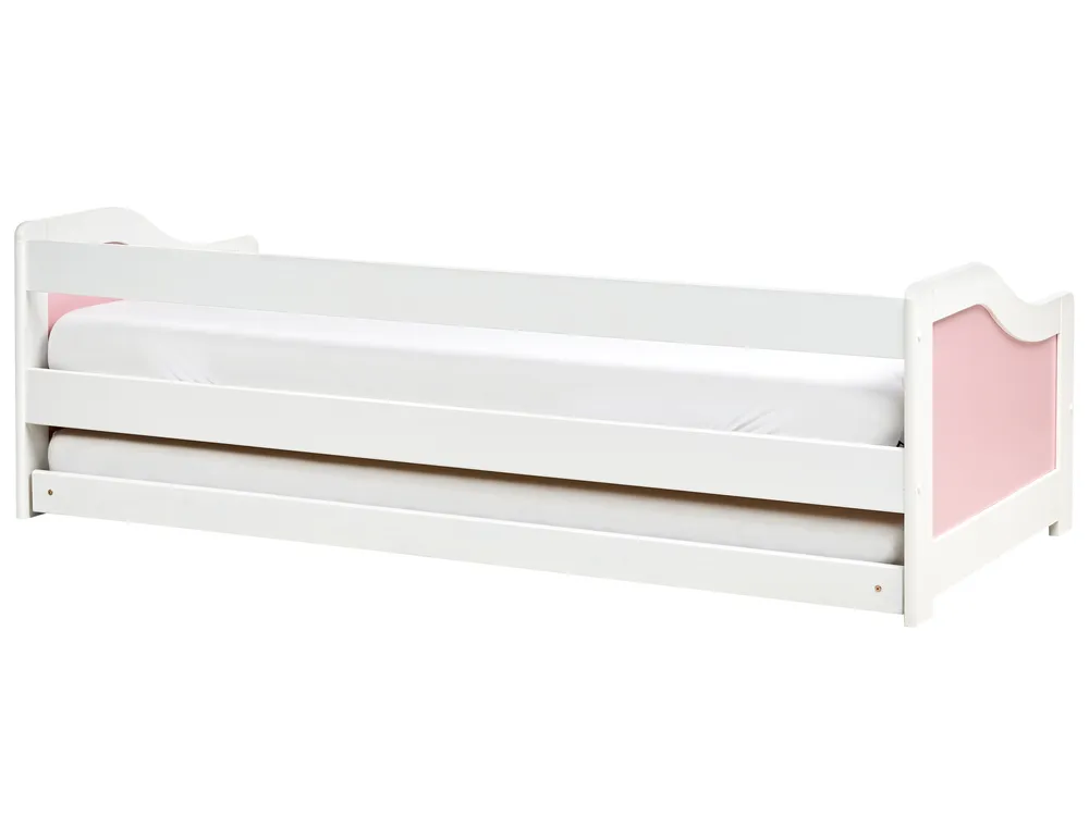 Utdragbar säng Furu LUNERAY 90 x 200 cm Rosa_1004468