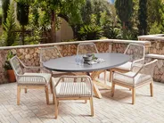 Garden Dining Set 6 Seater ORISTANO with Cushions Concrete Beige_945907