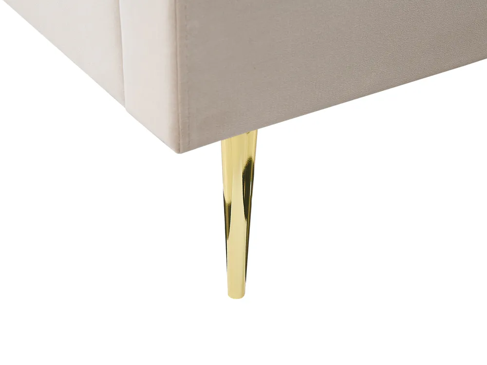 Bed Velvet MARVILLE 140 x 200 cm (EU Double) Beige_835976