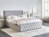 Ottoman Bed AMIENS Fabric Light Grey 160 x 200 cm (EU King Size)
