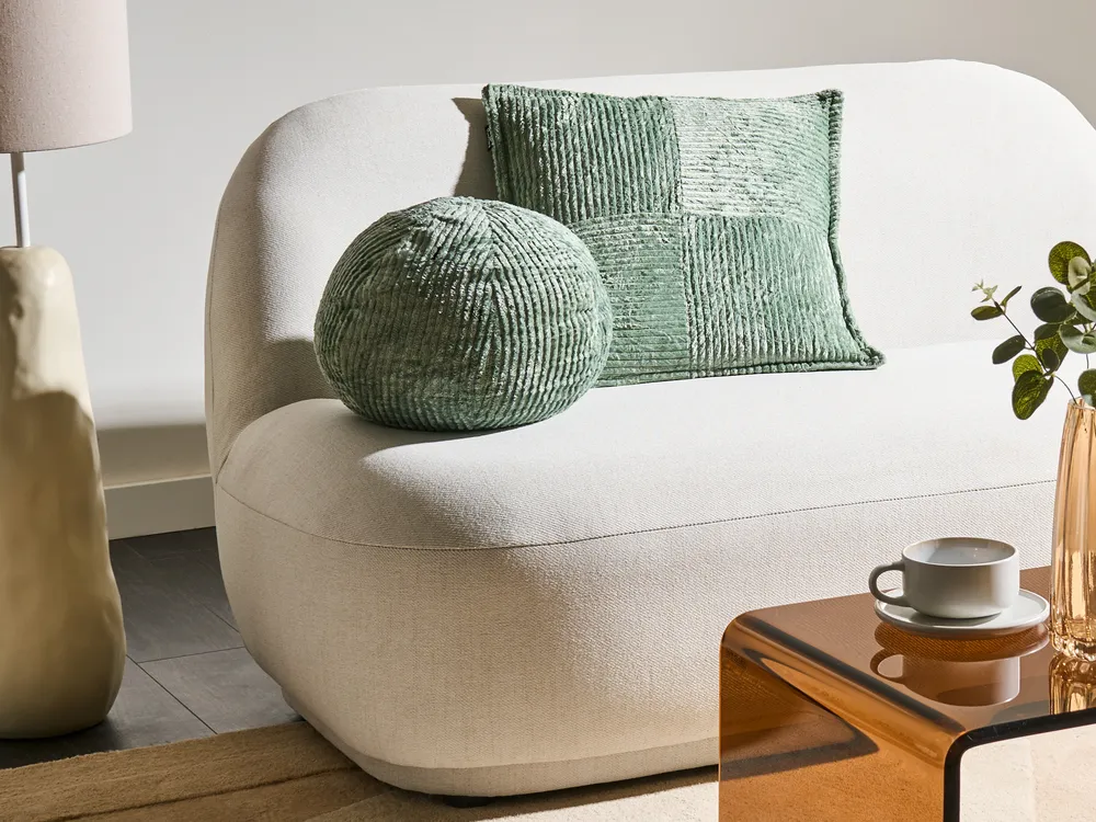 Set of 2 Decorative Cushions MARANTA 30 x 30 cm 45 x 45 cm Corduroy Green Solid
