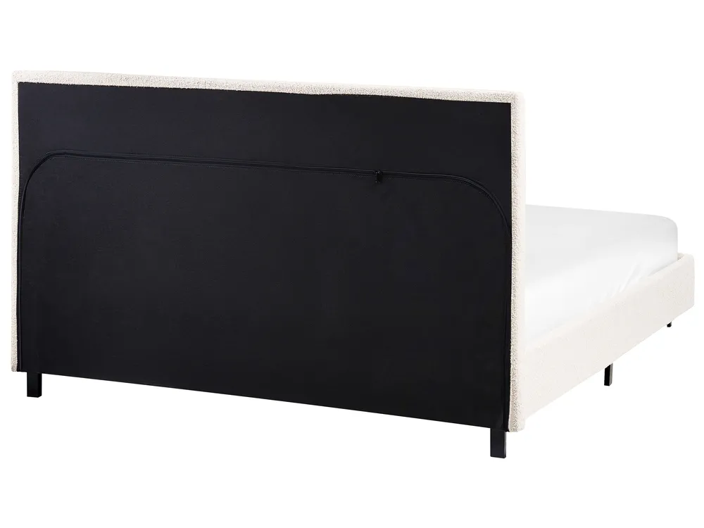 Säng med lamellram Bouclé ALBI 120 x 200 cm Off-White_1060920