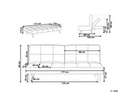 Sofa Bed 3 Seater SILJAN Fabric Light Grey Grey_702084