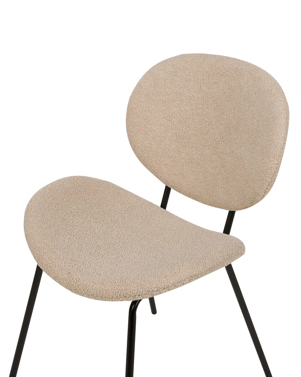Set med 2 matstolar LUANA Bouclé Taupe_916216
