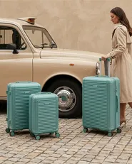 Set of 3 Hard Shell Suitcases MYNTIS Mint Green_1055623