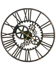 Wall Clock PETRER 60 cm Metal Black_1032671