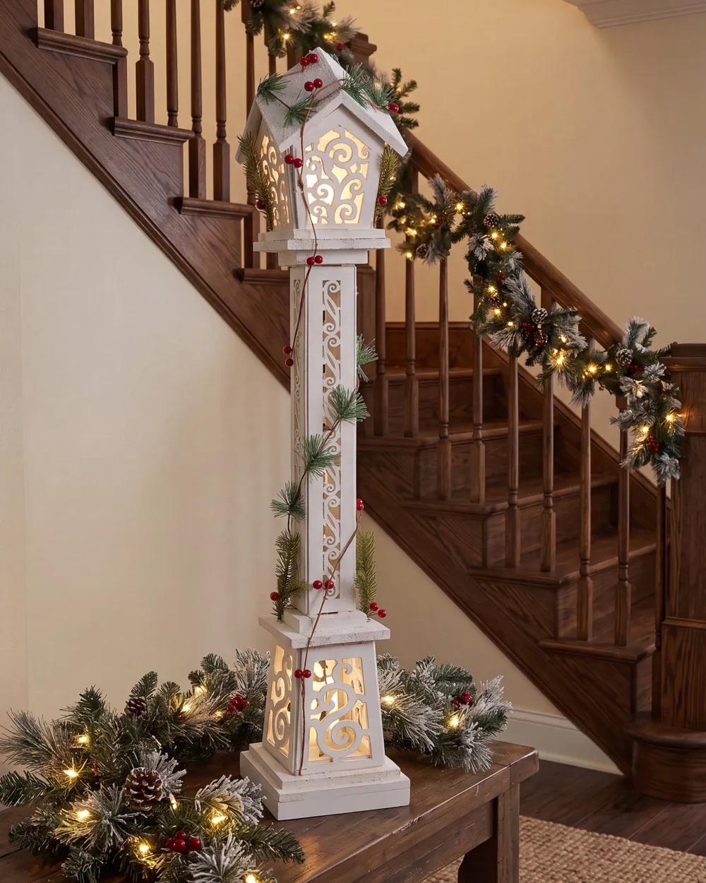 Christmas Decoration LED LUMMENE 80 cm Post Lamp White