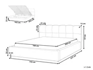 Ottoman Bed BASTON Fabric Light Beige 160 x 200 cm (EU King Size)_1055408