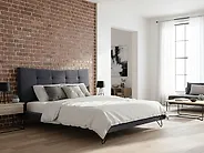 Säng med lamellram Sammet LANNION 180 x 200 cm Mörkgrå_1177372