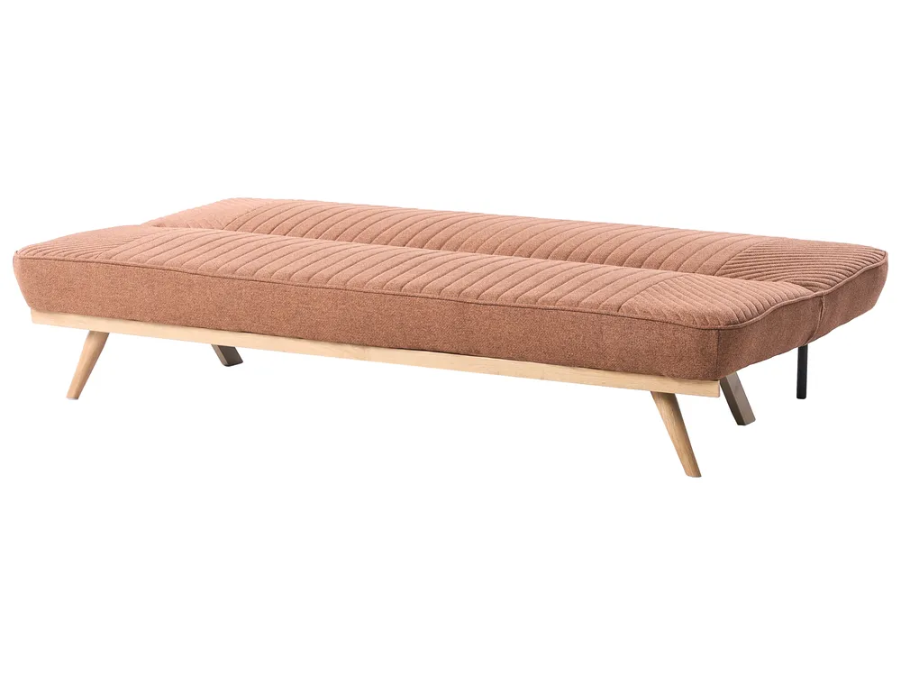 Sofa Bed 2 Seater KALFAFEL Fabric Golden Brown_1009384