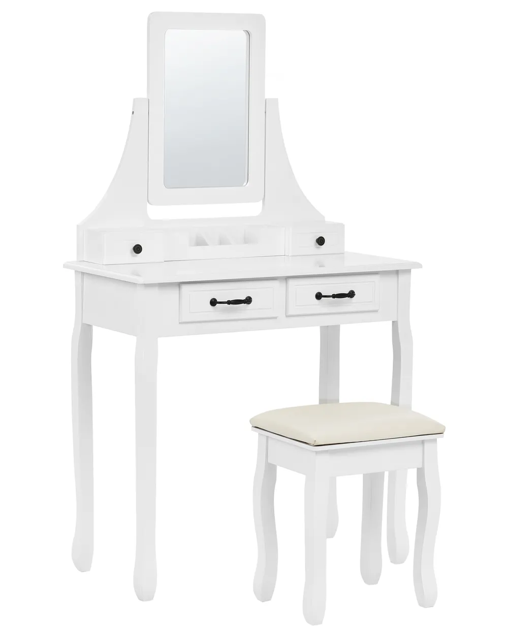 Dressing Table with Mirror and Stool RAYON White