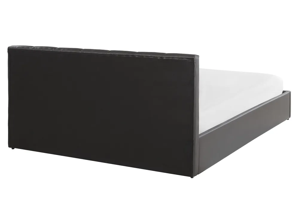 Ottoman Bed DREUX Faux Leather Dark Grey 160 x 200 cm (EU King Size)_793194