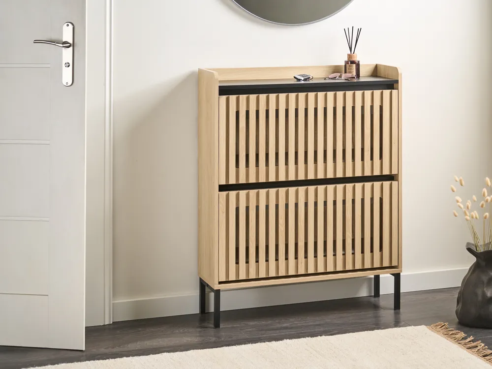 Shoe Storage Cabinet GYMPIE Light Brown