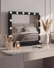 Dressing Table Mirror LED BEAUVOIR Black_1150455