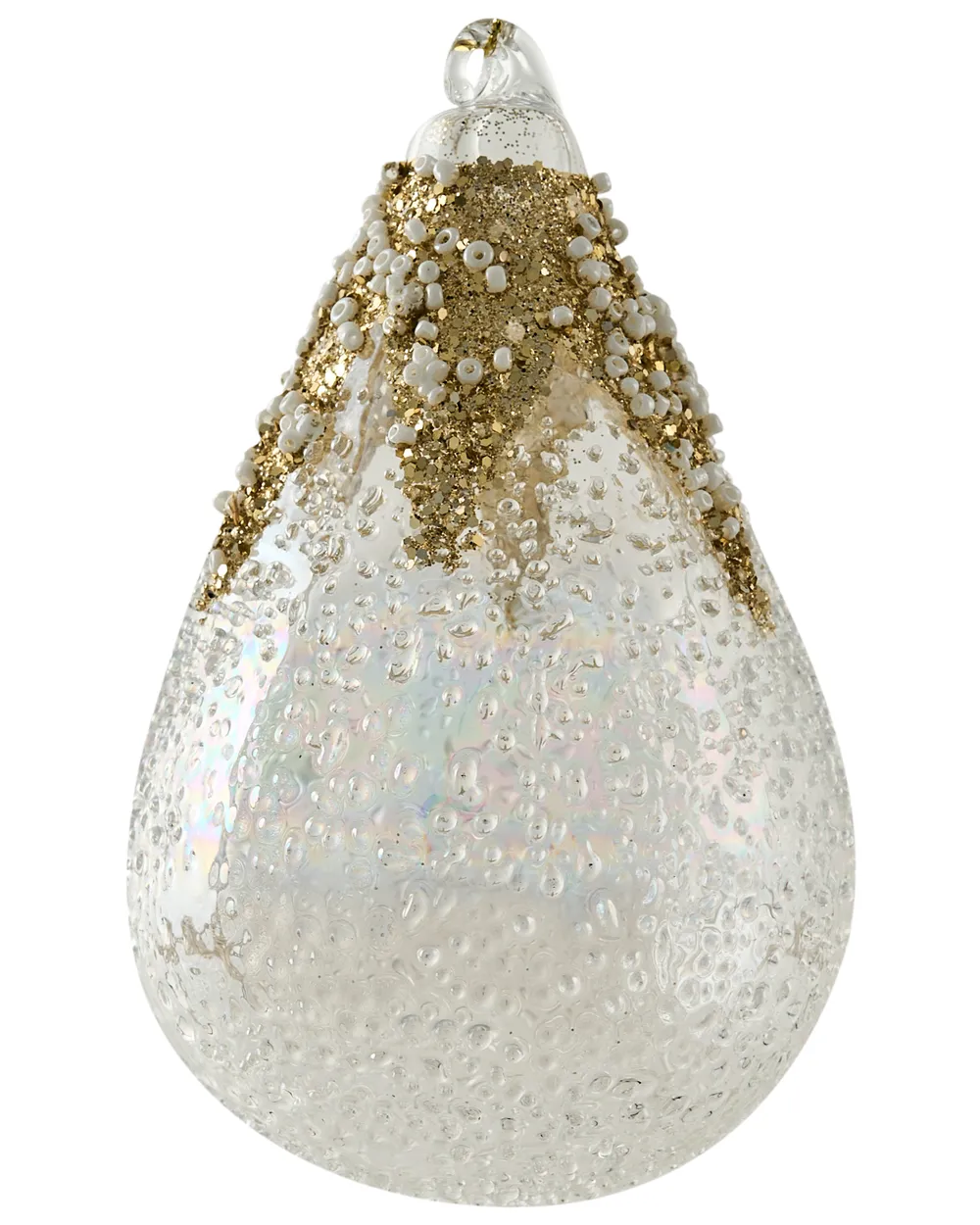 Set of 25 Baubles ICICLE Glass Transparent/ Gold_1028441