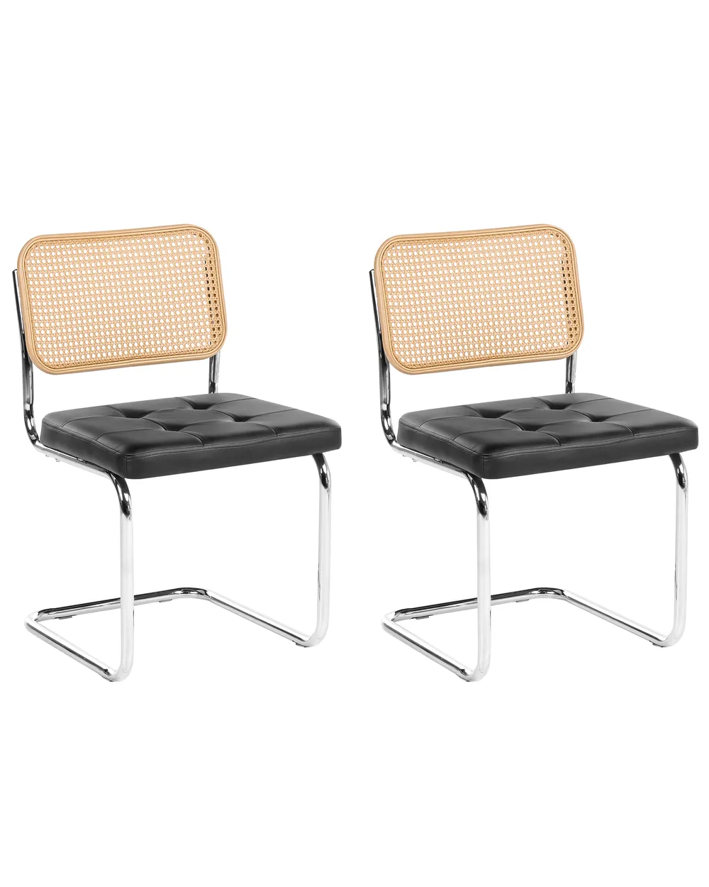 Set of 2 Dining Chairs ETHETE Faux Leather Black