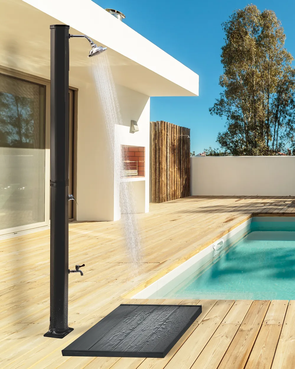 Freestanding Outdoor Solar Shower TOPOCALMA Black