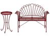Bistro Set CAVINIA Metal Burgundy